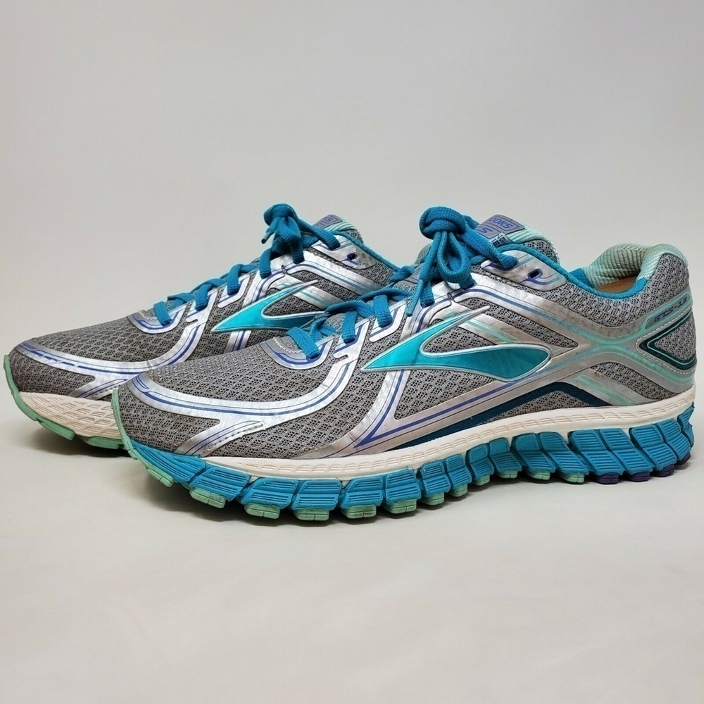 Brooks Adrenaline GTS 16 Running Shoes Womens Size 11 Blue Silver 1202031B170 - Picture 2 of 12